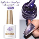 Gold Reflective Moonlight Gel Nail Polish Cat Magnetic Aurora Spar Glitter Semi-Permanant Varnish Nail Art Magnetic