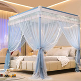 New Palace Princess Mosquito Net with Bracket 3 Doors Lace Canopy Bedroom Decoration