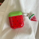 New Lovely Summer Watermelon Gloss Silicone Earphone Case for AirPods 4 AirPods Pro 2 AirPods 1 2 3 Soft Cover With Keychain