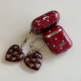 Polka Dot Protecitve Case For AirPods 4 Pro 2 Premium Sleeve Cover For AirPods 3 4th Generation Case with Heart Keychain Pendant