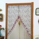 Embroidery Sheer Valance Door Decor Lace Short Curtain with Tassel Beads Embroidery Sheer Valance for Living Room New