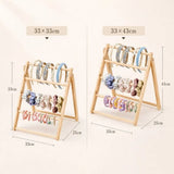 Wooden Material Hair Accessory Organizer 3-layer/4-layer Space-Saving Hair Band Holder Multi-Compartment Jewelry Organizer