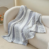 Thick Bed Blanket Office Sofa Nap Leisure Blanket Coral Velvet Warm Blanket Autumn Jacquard Striped Decorative Blanket