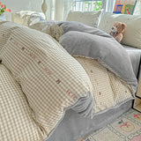 Ikeehome  new pure cotton cotton milk fleece thermal single quilt cover household dormitory bedding, no pillowcase and bed sheet