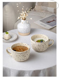 Nordic Style Matte Splashed Ink Drinking Mug Household Simple Breakfast Milk Cups Fashion Office Handgrip Large Coffee Cup