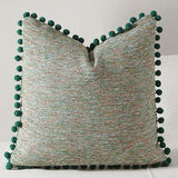 Boho Woven Throw Pillow Cover with Pompom Edge Living Room Sofa Bedroom Home Decor Zipper Soft Cushion Case Fashion Funda CoJin