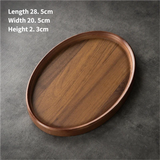 Decorative Serving Tray for Coffee Table and Home Decor Fruit Platter Round Wood Tray Serving Ware Food Dish Serving Platters