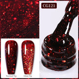 10ml Gold Glitter Gel Nail Polish Crystal Semi Permanent Soak Off UV Gel Varnish Nail Art Manicure Base Top Coat