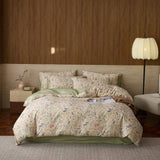 20% Linen and Cotton Bedding Sets Print Duvet Cover Sheet Pillowcase 4pcs Breathable Underwear Bed Linens