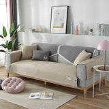 Waffle Simple and Luxurious Solid Color Sofa Cushion Four Seasons Universal Anti Slip Sofa Cover Armrest Backrest Towels