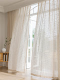 French Style Living Room Curtain Cream Beige Bedroom Decorative Curtains Floral Pattern Light-transmitting Study Curtains IG 커튼