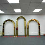 1pcs/3pcs Shining Gold Mirror Chuppah Acrylic Backdrop Stand for Wedding Decoration Flower Stand Walkway Pillar 2M/2.4M Tall