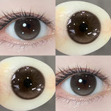 2Pair 14.2-14.5 Diameter Black Gray Lenses Natural Pupils Brown Colored Lenses for Eyes Female Beauty and Fast Shipping