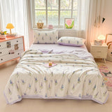 2025 new knitted printed aerobic knitted double yarn soybean summer quilt core summer washable quilt