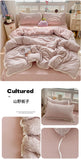 Print Floral Bedding Set Double Layer Yarn Four Pieces Set Soft Comfortable Duvet Cover Bed Sheet With Pillowcases Home Textiles