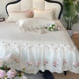 2025 Summer Cool Bed Skirt Sheet Princess Bed Skirt Mattress Ruffled Lace Bedsheet Not Stuffy With Pillowcases Twin Queen Size