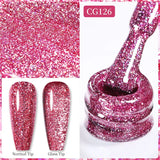10ml Gold Glitter Gel Nail Polish Crystal Semi Permanent Soak Off UV Gel Varnish Nail Art Manicure Base Top Coat