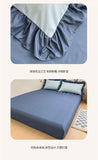 Princess Style Bedding Set Soft Solid Color Ruffle Duvet Cover Set Comforter Pillowcase Bed Sheet Washed Cotton Four Pieces Set