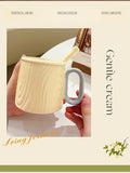 Nordic Style Solid Ceramic Cup Creative Wood Grain Handgrip Cups Household Cute Breakfast Milk Mug Fashion Office Coffee Mugs