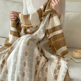1 pc New Arrival Pure Cotton Gauze Throw Blanket With Tassel Office Nap Throw Summer Cooler Quilt Bedspread on The Bed 130x190cm
