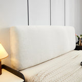 Solid Color Bedside Protective Cover Plush Easy Disassembly Bed Backrest Cover Soft Elastic Full Coverage Bed Back Slipcovers