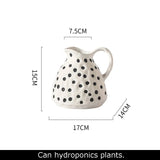 Art Black Spotted Ceramic Vase Flower Pots Decorative Arrangement Desk Decoration Ornaments Crafts Floral Vases