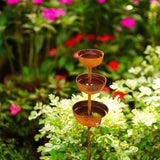 Rusty garden rainwater collector decoration outdoor three cup integrated rainwater container ground plug