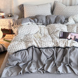 Korean Bedding Set Luxury Quilt Cover Pillowcase Flat Bed Sheet Skirt Fitted Sheet Girl Princess Ruffle Home Textile Christmas