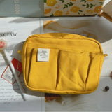 Large Capacity Canvas Storage Bag Simple Design For High School Students Multi-Layer Pencil Case And Bag For Boys And Girls