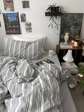 Simple Pure Color Bedding Set 4-Piece Pure Cotton Quilt Coverlet Dormi Bedding 3-Piece Set Color Woven Bedding Linen