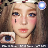 2pcs Half-Year Colored Contacts 14.5mm High Pigment Blue Purple Red Grey Lenses for Cosplay