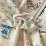 Gentle Floral Print Bedskirt Bedding Sets Skin Friendly Comfortable Duvet Cover Set with Lace Romantic Bedclothes for Girls