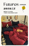 Solid Color Bedding Set Kids Adults Twin Full Queen Size Bed Flat Sheet Soft Duvet Cover Set Quilt Cover Pillowcases Bed Linen