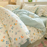 Kawaii Princess Pure Cotton Bedding Set Full Size Lovely Ruffles Single Doubel Duvet Cover Set Girls Woman Cozy Bedding Sets