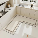 Light Luxury Simple Decorate Kitchen Carpet L-shaped Soft Mat Non-slip Oil-proof Waterproof PVC Easy To Clean Rug Ковер Tapis