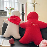 Ikeehome  Red Valentine's Day throw pillow wedding room arrangement humanoid doll doll living room bed pillow pad for girls gift