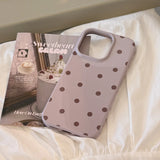 Korean Retro Full Screen Polka Dots Soft Phone Case for iPhone 17 16 15 14 13 12 Pro Max Candy Color Shockproof Protective Cover