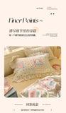 Korean Princess Style 4Pcs Floral Ruffles Bedding Set Single Queen Size Soft Skin-friendly Washed Cotton Duvet Cover Pillowcase