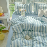 Four Piece Set on Washed Cotton Bed, Non Pure Cotton Bedding, Single Duvet Cover Set, Three Piece Set, Brushed