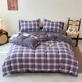 New All-cotton Washed Cotton Printed Checkered Quilt Cover Skin-friendly and Breathable Duvet Cover Without Pillowcase