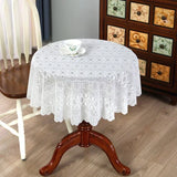 New Style White Lace Round Tablecover Home Minimalist Dining desk Tablecloth Round Dessert Hollowed Out Sheer Table Cloth