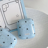 For Apple AirPods 4 3 2 Pro 2 Pro3 Earphone Case Silicone Splashed Ink Blue Black Polka Dots Pendant Protective Headphone Cover