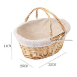 Oval Pastoral Willow Woven Handwoven Storage Basket Fruit Basket Egg Basket Vegetable Basket Picnic Basket