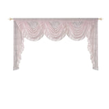 1PC Pink Flower Ripple Curtain Head for Living Room Sheer Lace Valance Girls Princess Bedroom Home Decoration Custom
