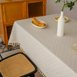 Table Cover Tablecloth with Tassel Wrinkle Free Anti-Fading Washable Dust-Proof for Kitchen Dining Party Desktop Decoration