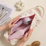 Storage Bag Large Capacity Polyester Material Portable Wear-resistant Portable Drum Hair Dryer Bag Floral Storage Bag