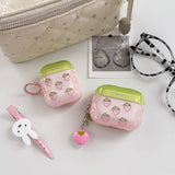 For AirPods Pro3 Pro 2 AirPods 2 3 4 Case Fashion Cute gilded strawberry Shock Proof Earphone Protective Sleeve
