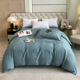 Japanese 100% Cotton Brushed Single Duvet Cover Striped Plaid Quilt Cover for Dorm Home Skin-Friendly Bedding for All Seasons