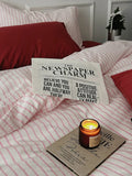 California Raspberry Ins Stripe Waed Cotton Bedding Four-Piece Set Pure Cotton Duvet Cover Bed eet Bedding Accories