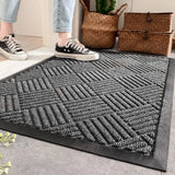 Rubber Anti-slip Mat Outdoor Indoor Dirt Trapper Dust Absorbent Mat Strong Durable Entrance Home Carpet Nordic Style Door Mat